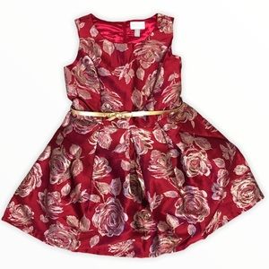 CHILDREN’S PLACE | Red and Gold Rose Dress